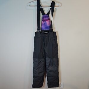 George Medium Black Snow Pants with Suspenders